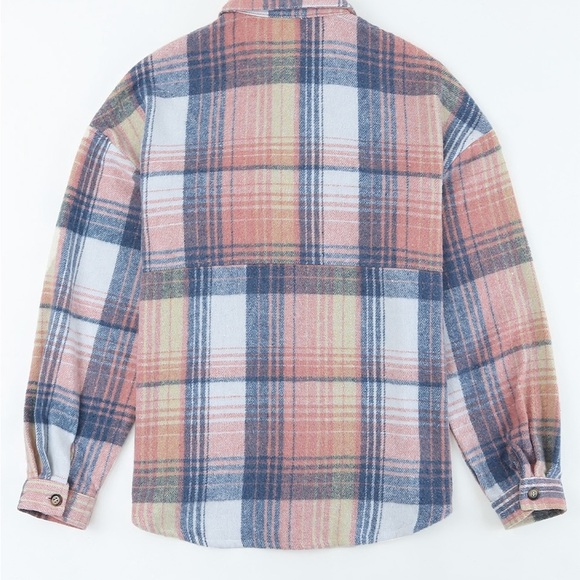 Pink Plaid Flannel Shacket - Picture 6 of 7